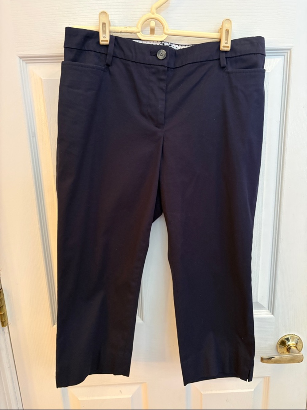 Talbots size 4 petite Navy cropped ankle Pants NWT brand new slim leg skimmer